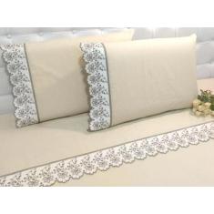 Jogo Lençol Solteiro 3 Peças 100% Algodão 200 Fios Richilieu - INGRID 