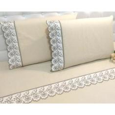 Jogo Lençol Casal Richilieu 4 Peças 100% Algodão 200 Fios - INGRID BOR