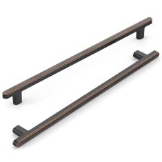 KNOKLOCK Pacote com 10 puxadores de armário de cozinha de 254 mm (10 pol.) Puxadores de armário de cozinha de bronze polido a óleo Puxadores de gaveta para armário de guarda-roupa