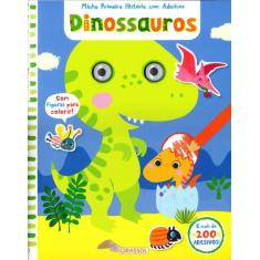 Livro - Minha primeira história com adesivos - dinossauros
