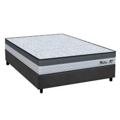 Conjunto Box Casal: Colchão Anatômico Orthoflex D33 Matera ML + Base CRC Suede Gray (138x188)