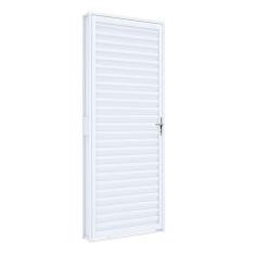 Porta de Giro Natural e Laminado de Alumínio Riobras Pronta  215cmx60cm Branco