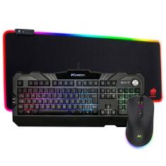Kit Gamer Mouse sem fio Teclado Semi Mecanico e Mousepad RGB