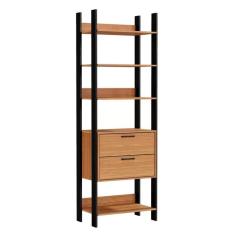 Guarda-Roupa Closet Modulado Lille I 2 Gavetas Freijó e Preto