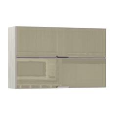 Armario Basculante Duplo Luciane 120cm 2 Portas com Vidro Reflecta Bronze Luci