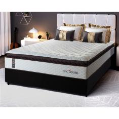 Conjunto Cama Box Espuma San Diego Branco Casal 138x188x67