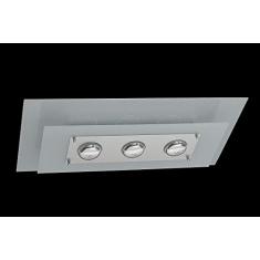 Plafon Retangular 3 Lâmpada 60W E27. Pantoja & Carmona. 137. 60. Multicor Bivolt