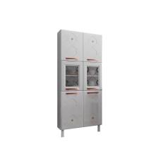 Módulo Cozinha Telasul Mirage New Paneleiro C- 6 Portas (2 C-vidro) Branco