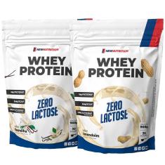 Kit 2 Whey Protein Concentrado Zero Lactose 900g NewNutrition-Unissex