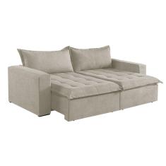 Sofá Cama 3 Lugares Retrátil e Reclinável Linho M-184 Martins