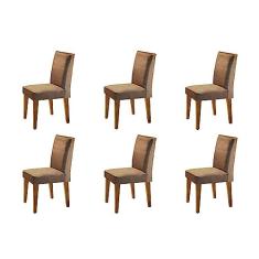 Conjunto Com 6 Cadeiras Para Sala de Jantar Lunara Rufato
