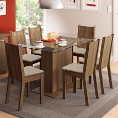 Kit Sala de Jantar Gales Rustic Mesa com 6 Cadeiras Madesa
