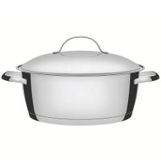 Caçarola Rasa Tramontina Allegra em Aço Inox com Fundo Triplo 24 cm 4,