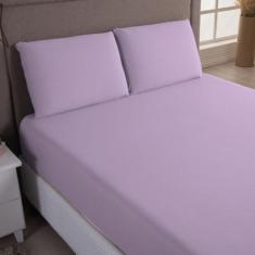 Lençol Queen 3peças Malha de Algodão Penteado Toque Macio - 100% Algod