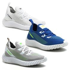 Kit 3 Tenis Masculino Treino Academia Corrida Caminhada Fitness - DM D