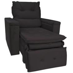 Poltrona do Papai Retrátil Reclinável Veludo Marrom Conforto Larbelle 