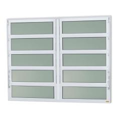 Janela de Alumínio Basculante 2 Seções 100x200cm Vidro Mini Boreal Eli