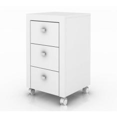 Gaveteiro Para Escritorio 03 Gavetas ME4108 Branco Tecno Mobili, Branc