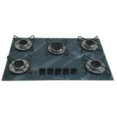 Fogão Cooktop Chamalar 5 Bocas Ultra Chama Bivolt XP, Marmorizado cinz