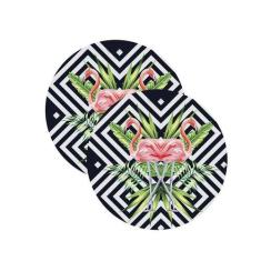 Sousplat Flamingos - NSW, 2 Peças, com base