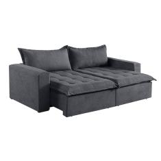 Sofá 5 Lugares Retrátil E Reclinável M-184 Veludo Martins Grafite