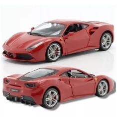 Coleção Miniatura De Ferro Ferrari 488 GTB 18cm 1:24 Burago