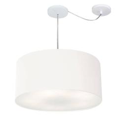 Lustre Pendente Cilíndrico Com Desvio de Centro Vivare Md-4252 Cúpula em Tecido 55x25cm - Bivolt