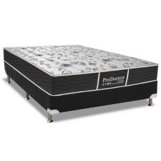Cama Box Casal: Colchão Molas Bonnel Probel Prodormir Sleep + Base Crc Suede Black(138X188)