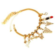 Pulseira Berloque Fisioterapia Fisio Batom Folheado 18k - Milena Folhe