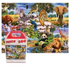 Quebra-cabeça Puzzle Reunião de Animais de 300 peças em MDF - Reidopen