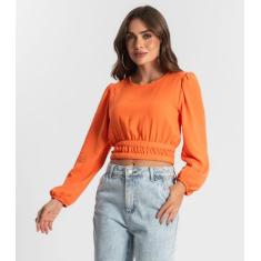 Blusa Feminina Manga Longa Endless Laranja, P, Laranja