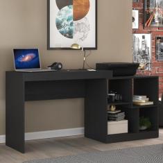 Escrivaninha Mesa Escritório 137cm Multifuncional 4 Nichos HO-2904 Hec