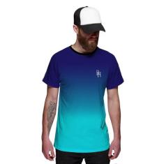 Camiseta Azul Céu Degradê Azul Oceano Masculina - Di Nuevo, GG, Azul