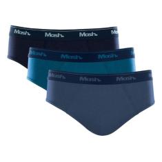 Cueca Slip Mash Kit C/3 Ref. 010.04, GG, Marinho, Azul petróleo, Azul 