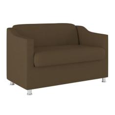 Namoradeira Sala de Estar Tecido Suede  Balaqui Decor, Marrom