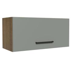 Armário Aéreo de Cozinha Madesa Agata 70 cm 1 Porta Basculante - Rustic/Cinza