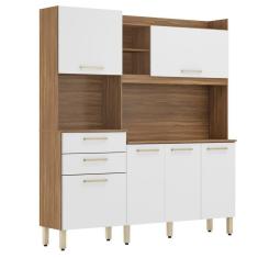 Cozinha Compacta Select 6 Portas 2 Gavetas Amêndola Branco