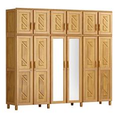 Guarda Roupa Casal com Espelho 12 Portas 3 Gavetas Grécia Móveis Cavazotto Mel