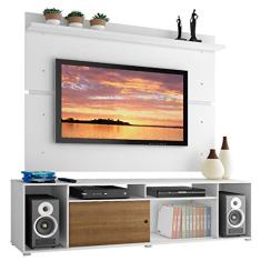Rack Madesa Cancun e Painel para TV até 65 Polegadas - Branco/Rustic/Branco