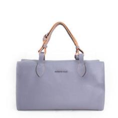 BOLSA FEMININA EM COURO ALÇA DE MÃO ROSÉ COM AMARELO "FILIPA REGIS"-Feminino