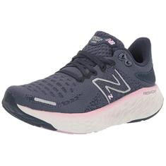 New Balance Fresh Foam X 1080 V12 Tênis de corrida feminino, Índigo vintage/nuvem lilás/prata metálico, 34
