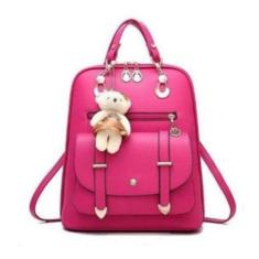Bolsa Mochila Feminina Com Chaveiro Urso material sintético BL1201 - K