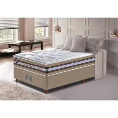 Conjunto Cama Box Solteiro De Molas Ensacadas D33 Cama Inbox Select Firme 88x188x71 Bege
