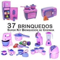 Kit Infantil Frutinhas Geladeira Fogão Microondas Panela 37p - Zuca To