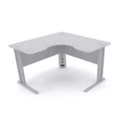 Mesa em l p/ escritório 120x120 pandin maxxi - cinza