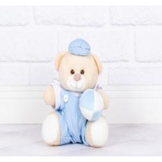 Urso de pelucia macacão com brinquedo - tedde 12 cm - CKD CONFECCOES, 