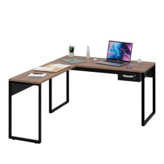 Mesa De Canto Escrivaninha Em L Industrial 1,50x1,50 C/Gav NetMobil, N