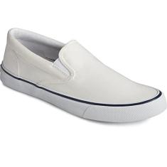 Sperry Striper II sem cadarço masculino, Branco, 41
