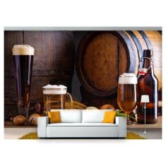 Papel De Parede Cerveja Bebida Caneca Chopp 3D Al109 - Você Decora