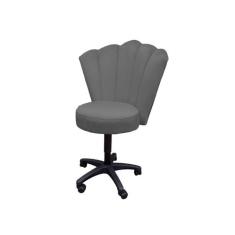 Cadeira mocho para estética de luxo Opala - IN-9 Decor, Veludo Cinza